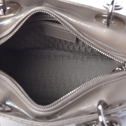 Christian Dior Pearlized Patent Cannage Medium Lady Dior Grey 5 of 9