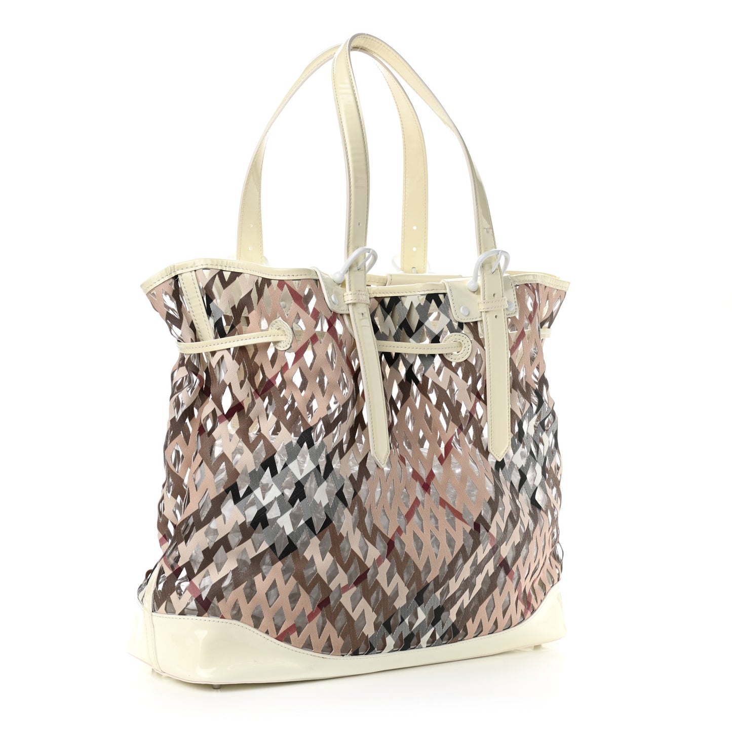 Supernova Check Net Drawstring Bag White