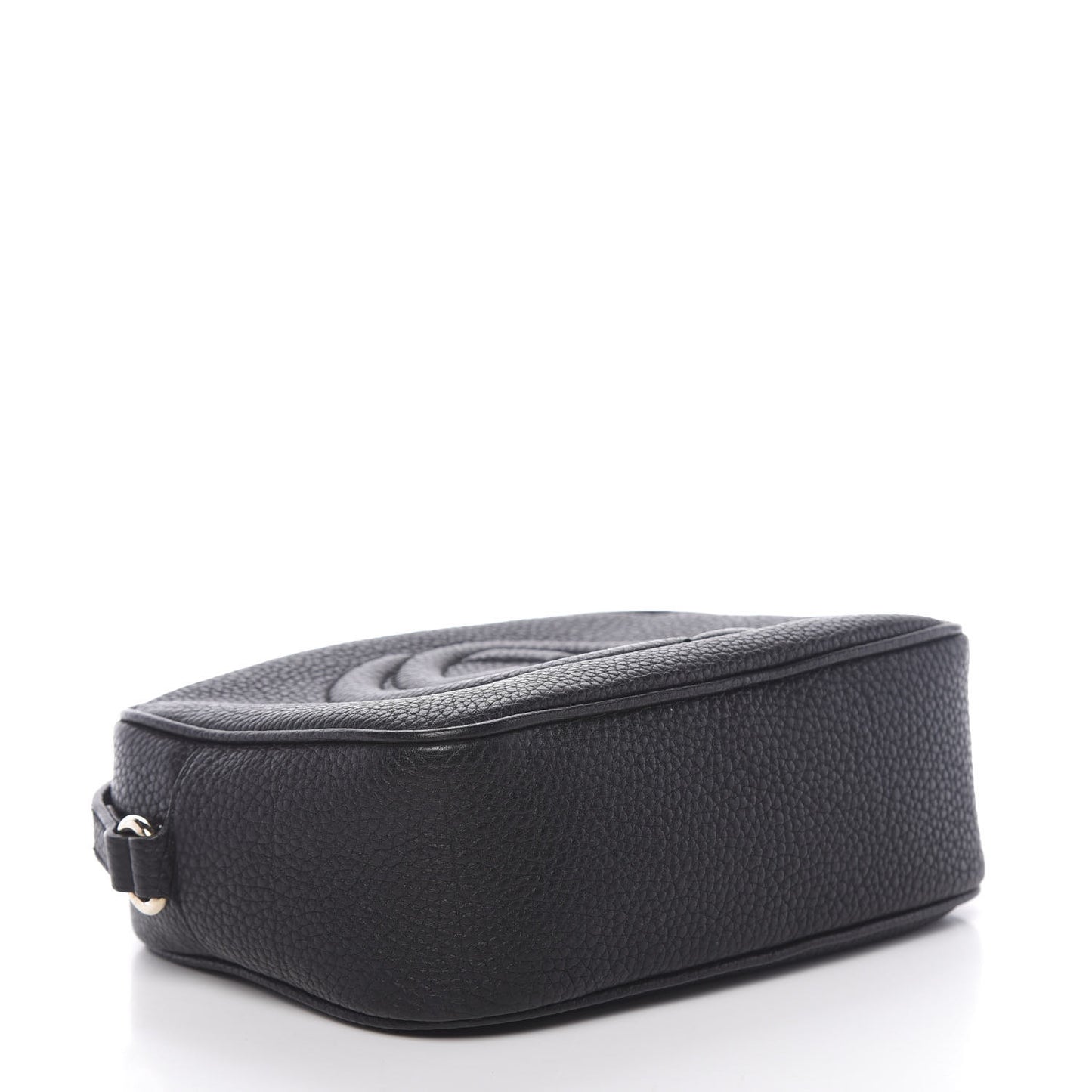 Pebbled Calfskin Small Soho Disco Bag Black
