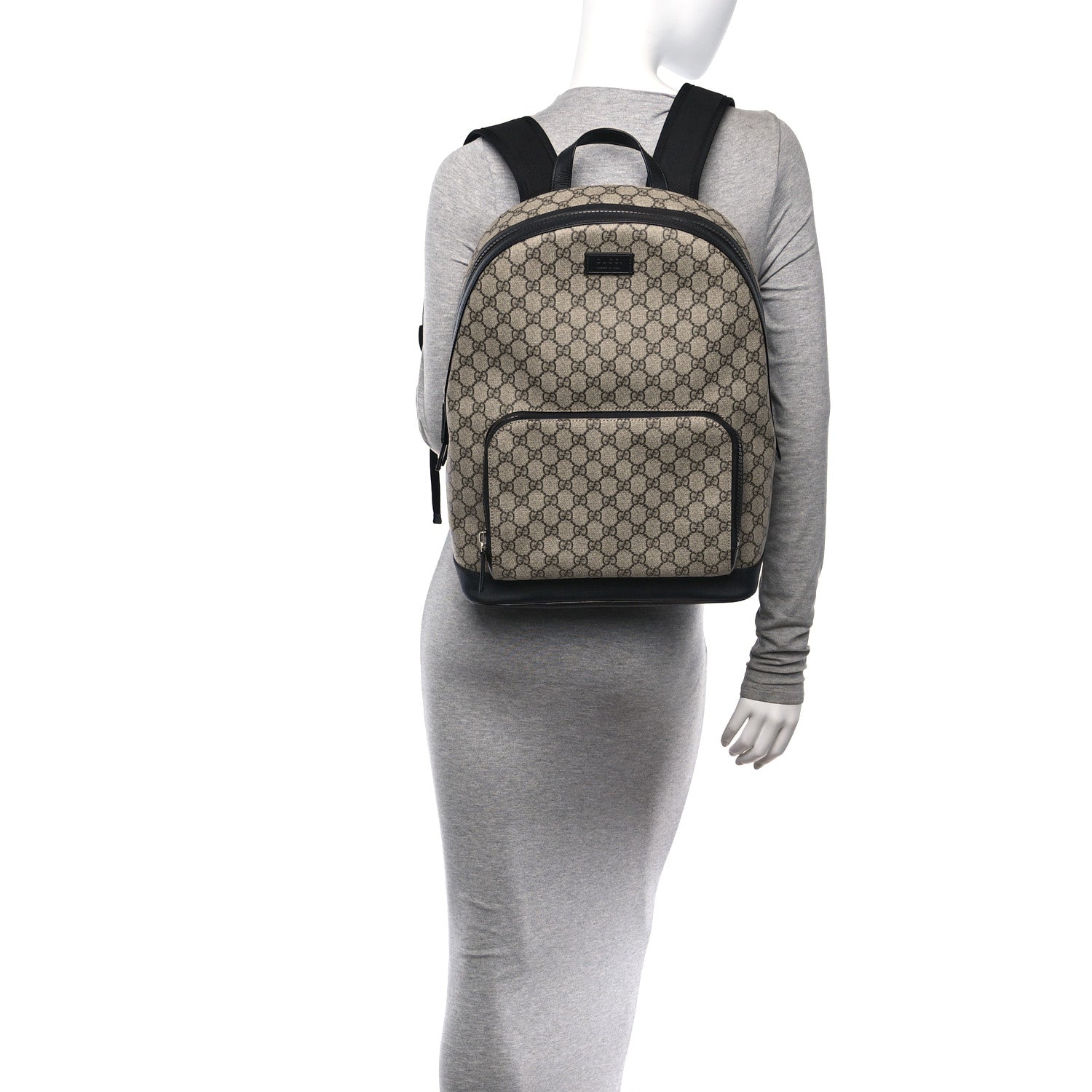 Gucci GG Supreme Monogram Medium Backpack Black 2 of 10