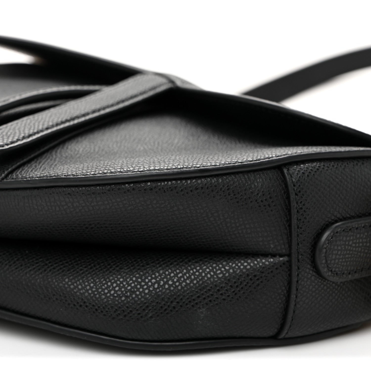 Christian Dior Grained Calfskin Saddle Bag With Strap Black 10 of 10