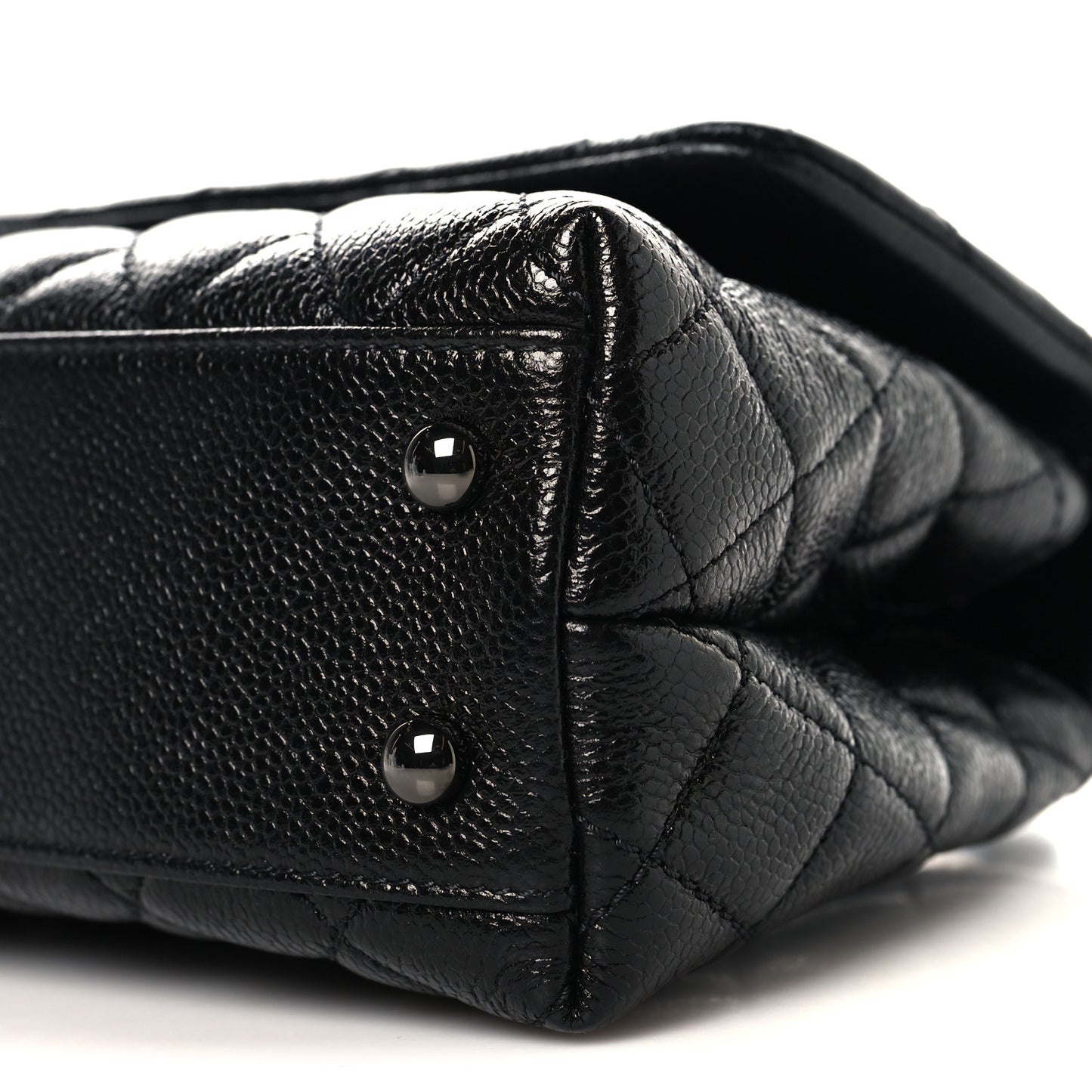Caviar Quilted Mini Coco Handle Flap So Black