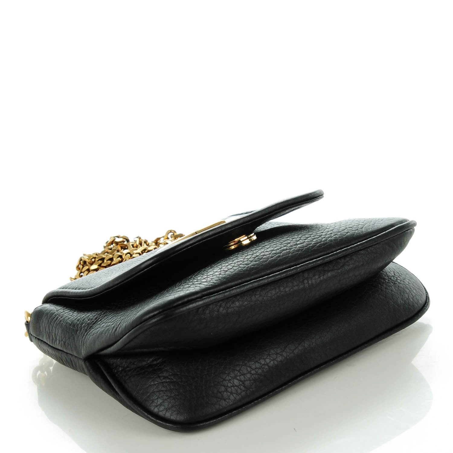 Gucci Pebbled Calfskin Small 1973 Chain Shoulder Bag Black 4 of 7