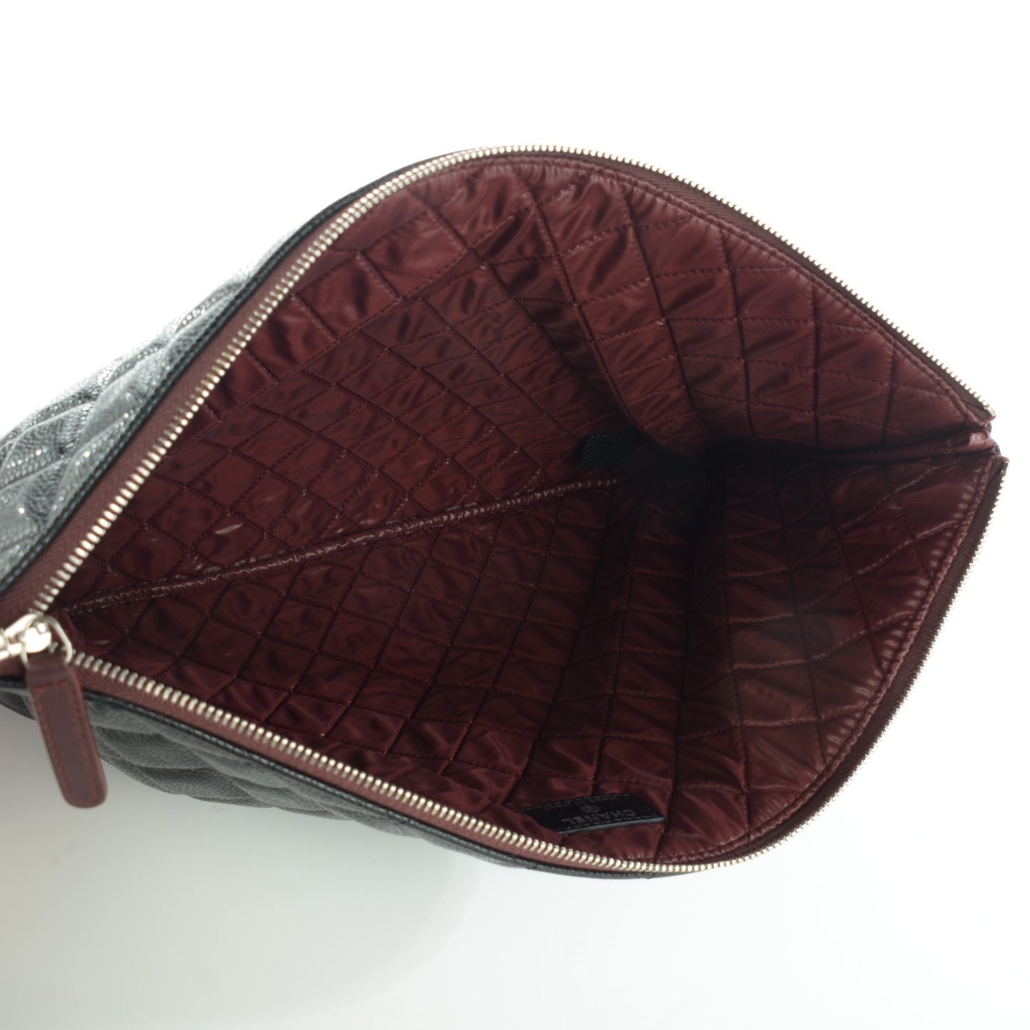 Caviar Quilted Large Cosmetic Case Black