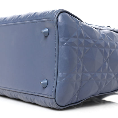 Christian Dior Calfskin Cannage Diamond Cannage Medium Lady Dior Blue 8 of 8