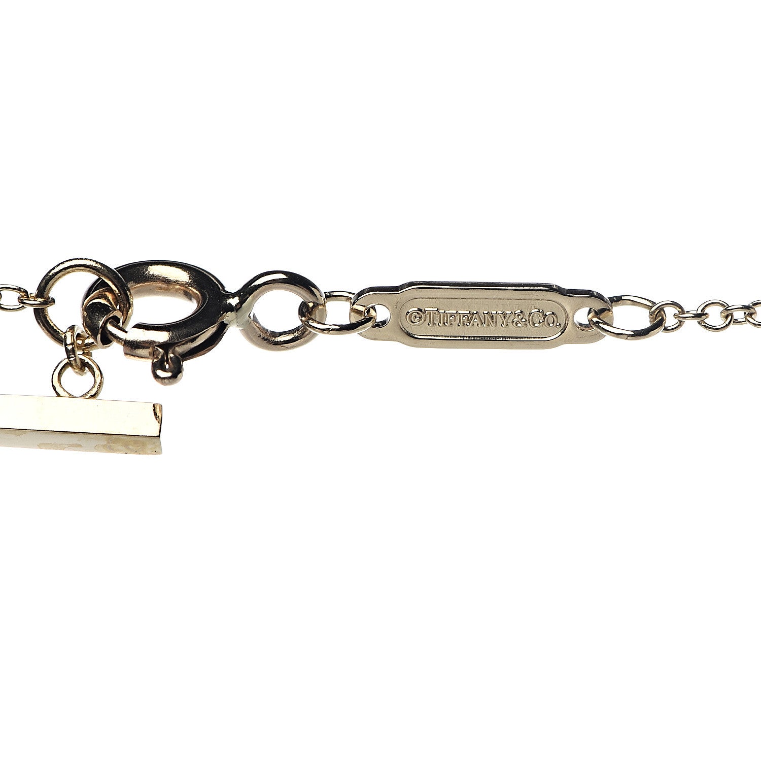 Tiffany 18K Yellow Gold Tiffany T Two Open Horizontal Bar Pendant Necklace 4 of 6