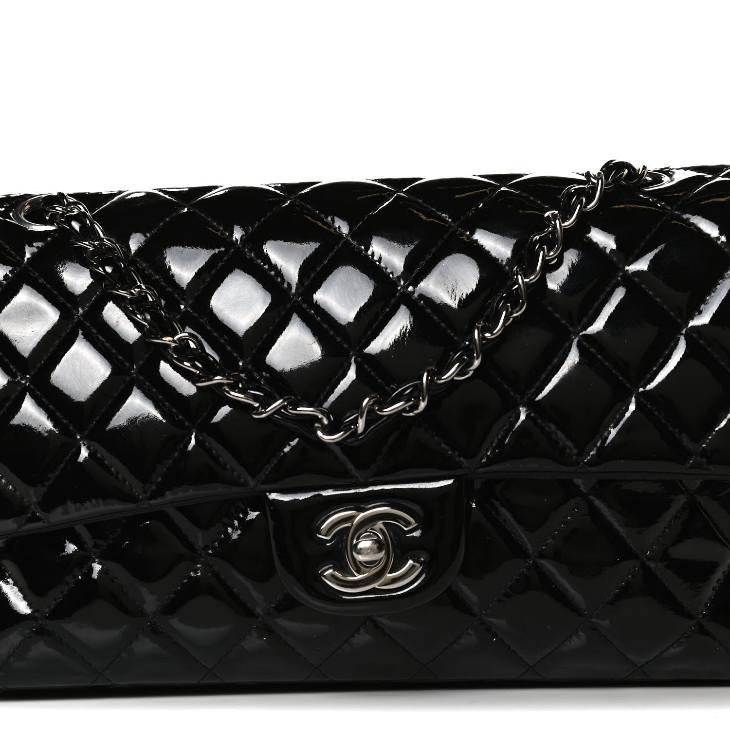 Chanel Patent Quilted Medium Double Flap Black 8 of 13