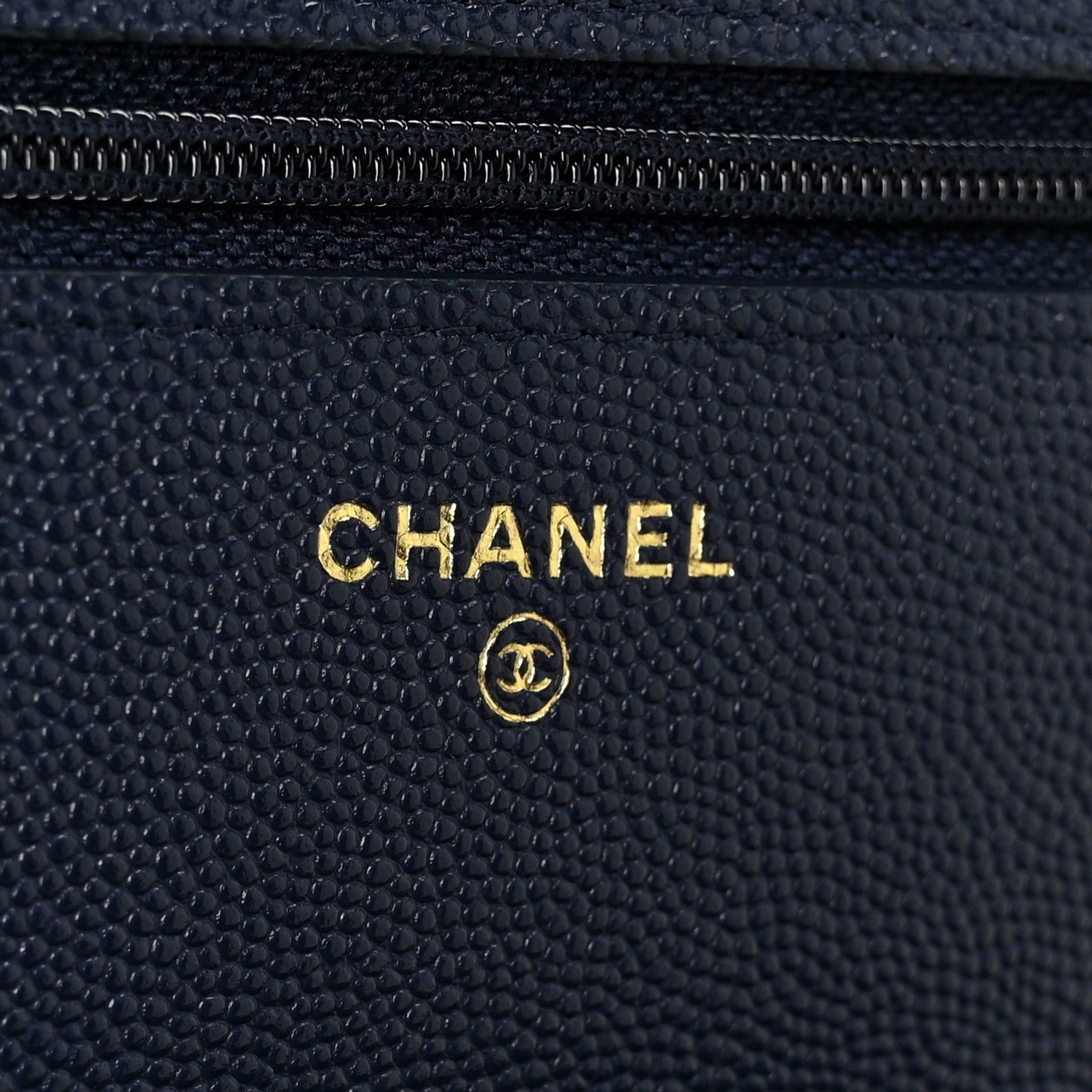 Chanel Caviar Quilted Wallet on Chain WOC Navy Blue 6 of 12