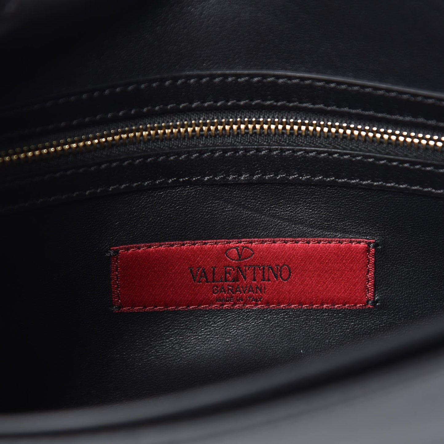 Calfskin Rockstud Turn Lock Flap Clutch Black