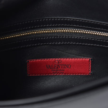 Valentino Garavani Calfskin Rockstud Turn Lock Flap Clutch Black 7 of 9