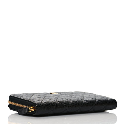 Chanel Caviar Quilted Large Gusset Zip Around Wallet Black 4 of 10