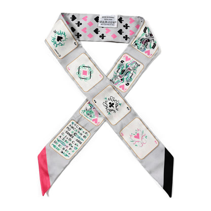 Hermes Silk Jeu de Cartes Twilly Gris Perle Rose Black 1 of 4