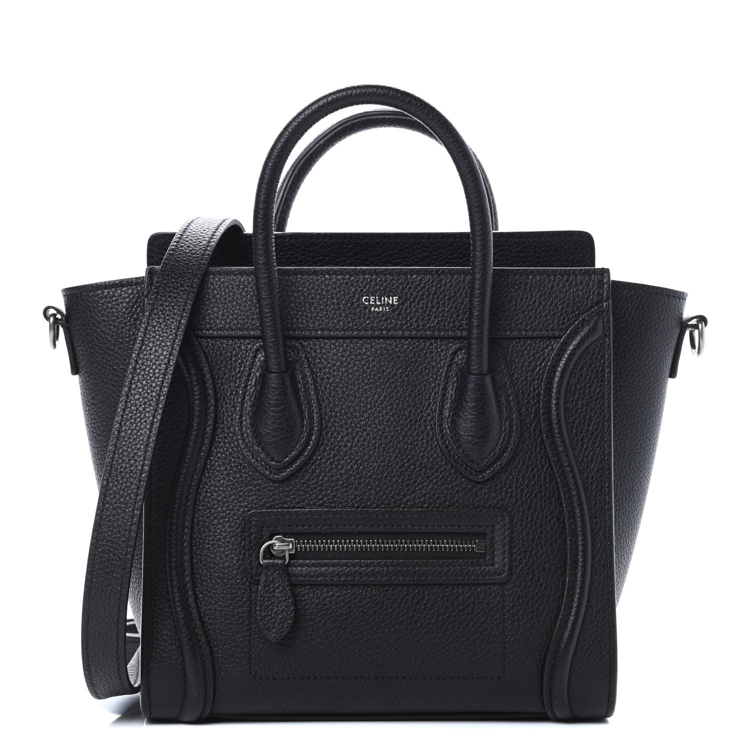 Celine Drummed Calfskin Nano Luggage Black 1 of 12