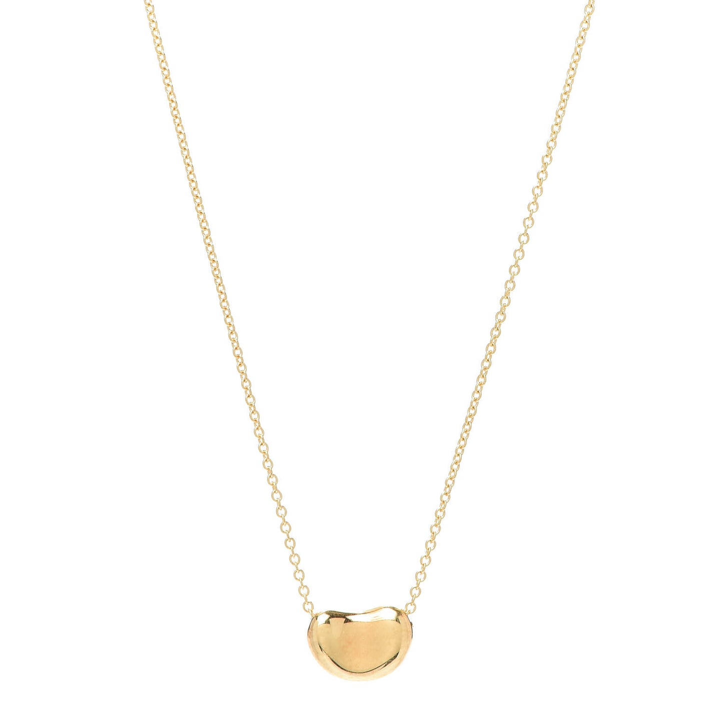18K Yellow Gold 11mm Elsa Peretti Bean Pendant Necklace