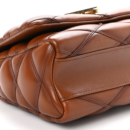 Louis Vuitton Lambskin Malletage Top Handle GO-14 MM Tan 8 of 9