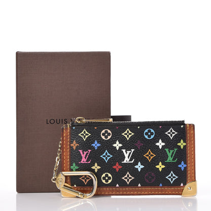 Louis Vuitton Monogram Multicolor Key Pouch Black 9 of 9