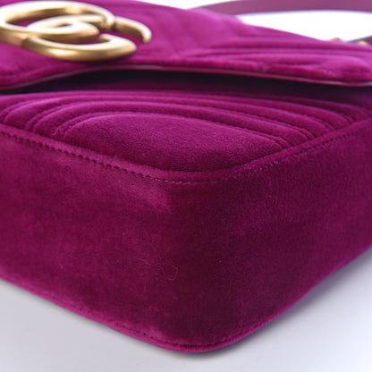 Gucci Velvet Matelasse Medium GG Marmont Shoulder Bag Fuchsia Violet Cyclamen 6 of 10