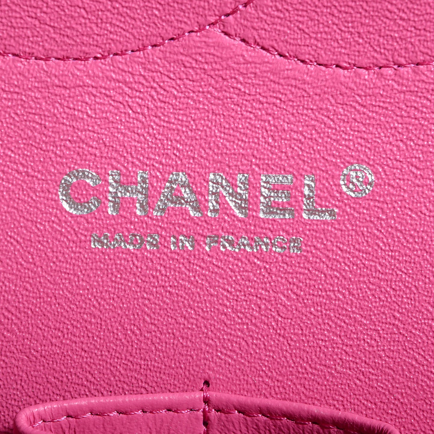 Iridescent Caviar Jumbo Double Flap Hot Pink