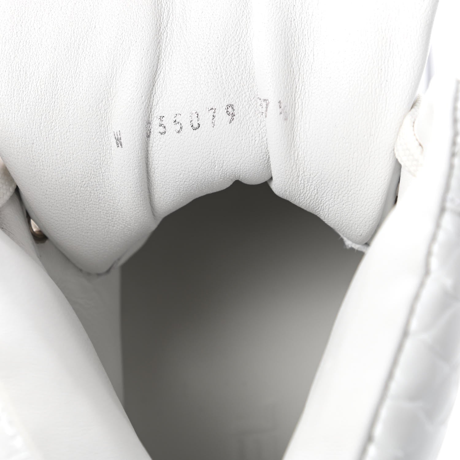 Chanel Calfskin Crocodile Embossed Cocodile High Top Sneakers 37.5 White 8 of 9