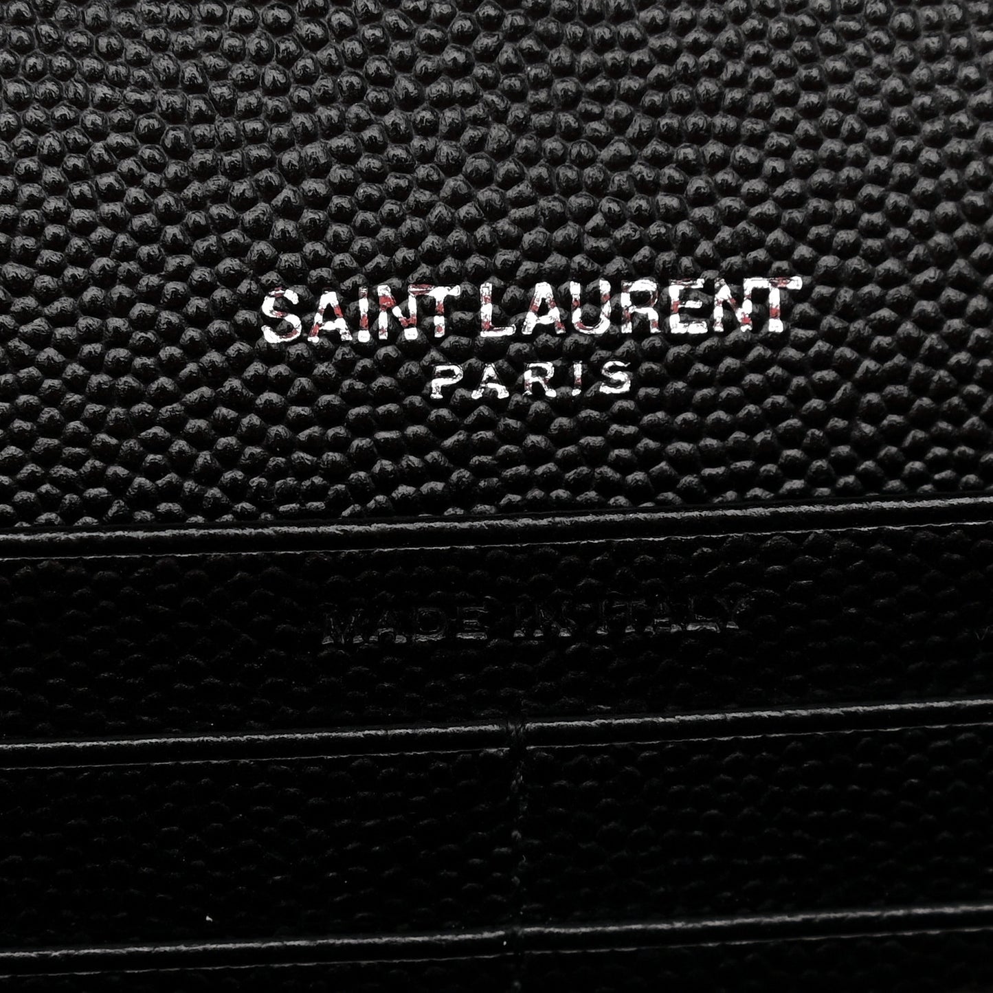 Grain De Poudre Matelasse Chevron Monogram Chain Wallet Black