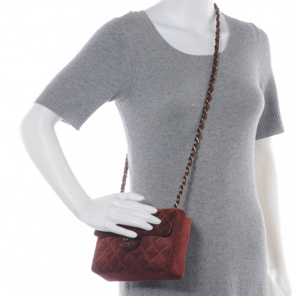 Chanel Suede Quilted Mini Flap Bordeaux 2 of 11