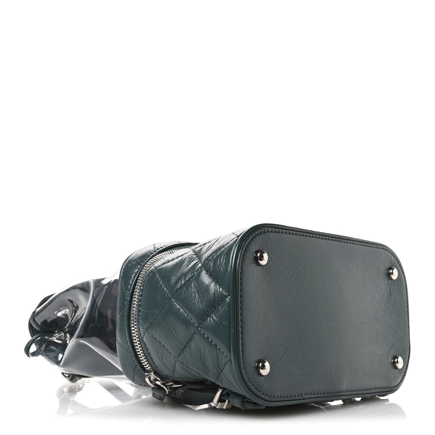 Crumpled Calfskin PVC Quilted Backpack Green