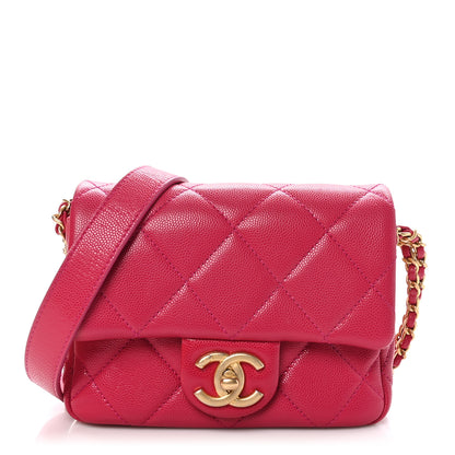 Chanel Caviar Quilted Mini Twist Your Buttons Flap Fuchsia 1 of 11