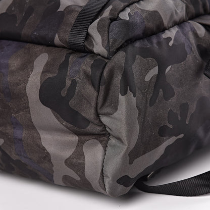 Prada Tessuto Nylon Camouflage Print Double Buckle Backpack Fumo 11 of 12