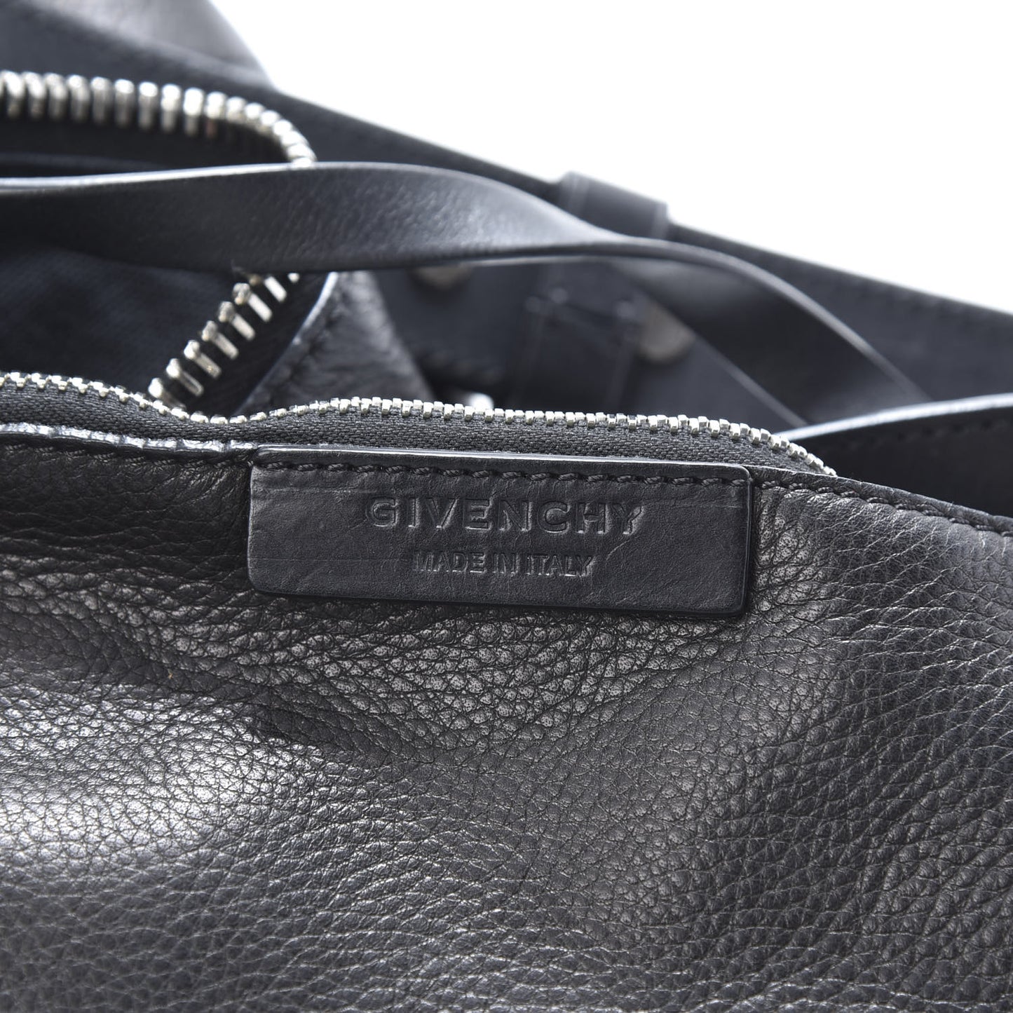 Pebbled Calfskin Pyramid Tote Black