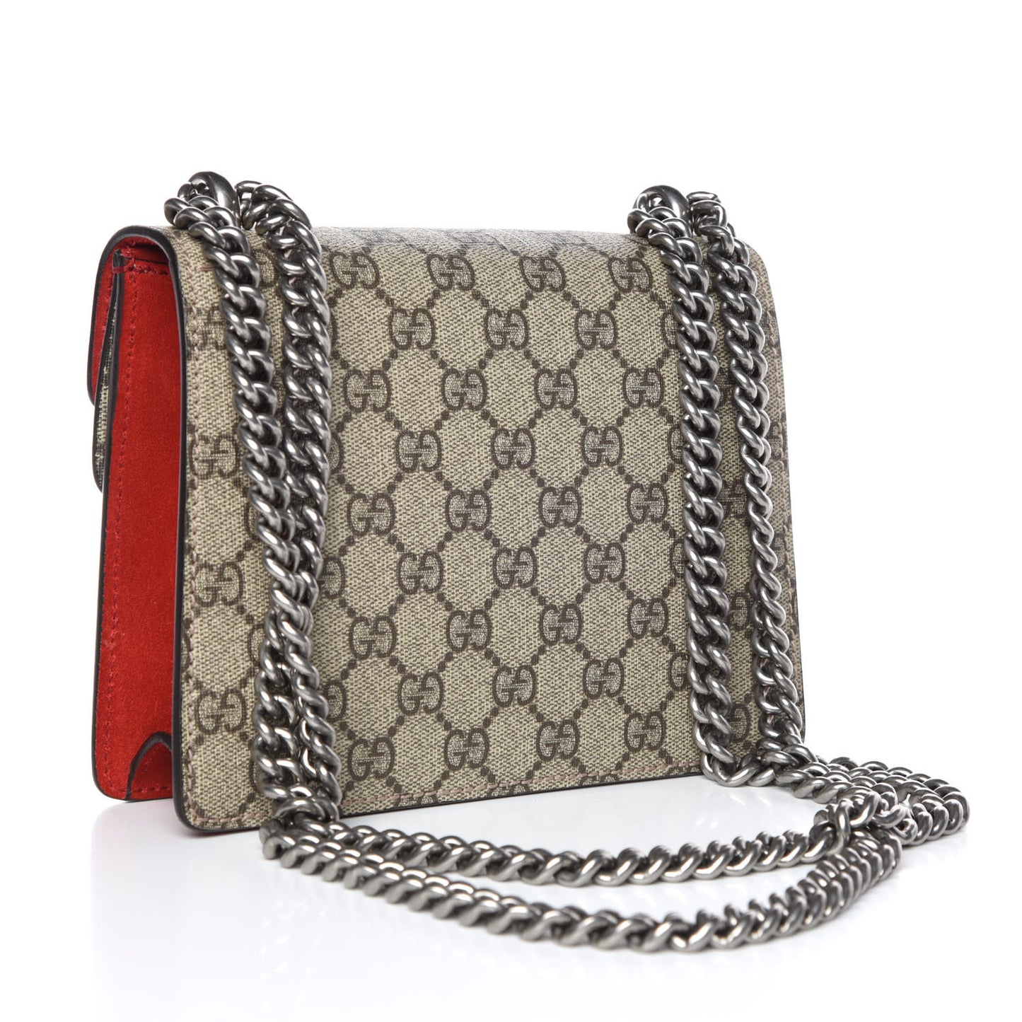 GG Supreme Monogram Mini Dionysus Shoulder Bag Hibiscus Red
