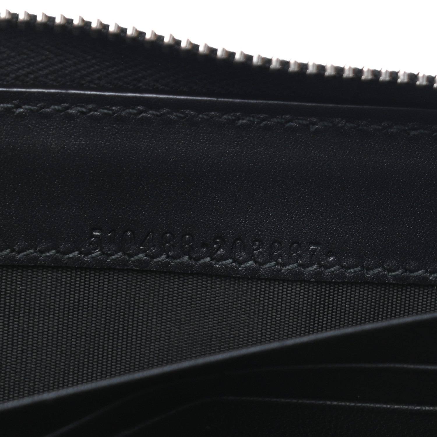 Gucci X SEGA Calfskin GUCCY Stars Zip Around Wallet Black Gold 7 of 7