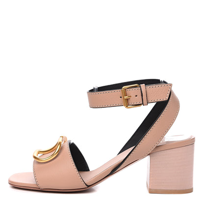 Valentino Garavani Grainy Cowhide VLogo 60mm Sandals 36.5 Rose Cannelle 1 of 9