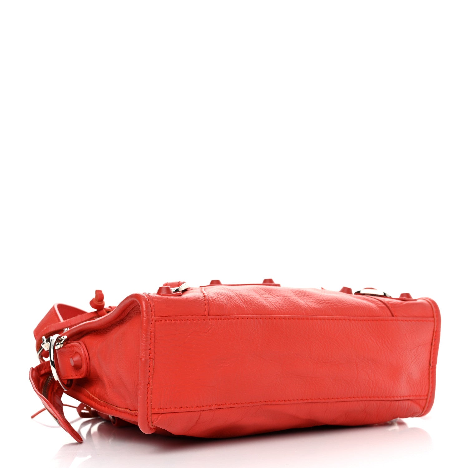 Balenciaga Matte Goatskin Rubber Covered Classic Hardware Mini City Rouge Coquelico Rouge Braise 5 of 17