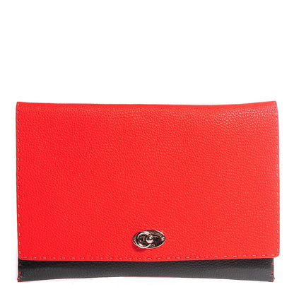 Fendi Calfskin Selleria Alda Colorblock Clutch Poppy 1 of 10