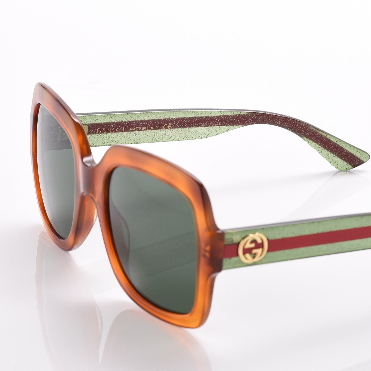 Gucci Oversize Square Web GG 0036S Havana 5 of 9