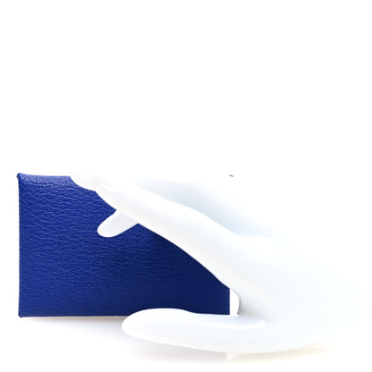 Hermes Chevre Mysore Calvi Card Case Bleu Electrique 2 of 7