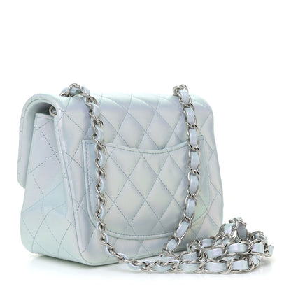 Chanel Iridescent Lambskin Quilted Mini Square Flap Light Blue 2 of 12