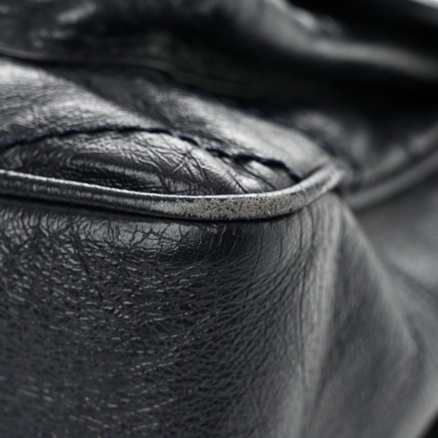 Saint Laurent Crinkled Calfskin Matelasse Monogram Large Niki Chain Satchel Deep Marine 12 of 16
