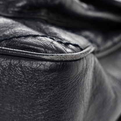 Saint Laurent Crinkled Calfskin Matelasse Monogram Large Niki Chain Satchel Deep Marine 12 of 16
