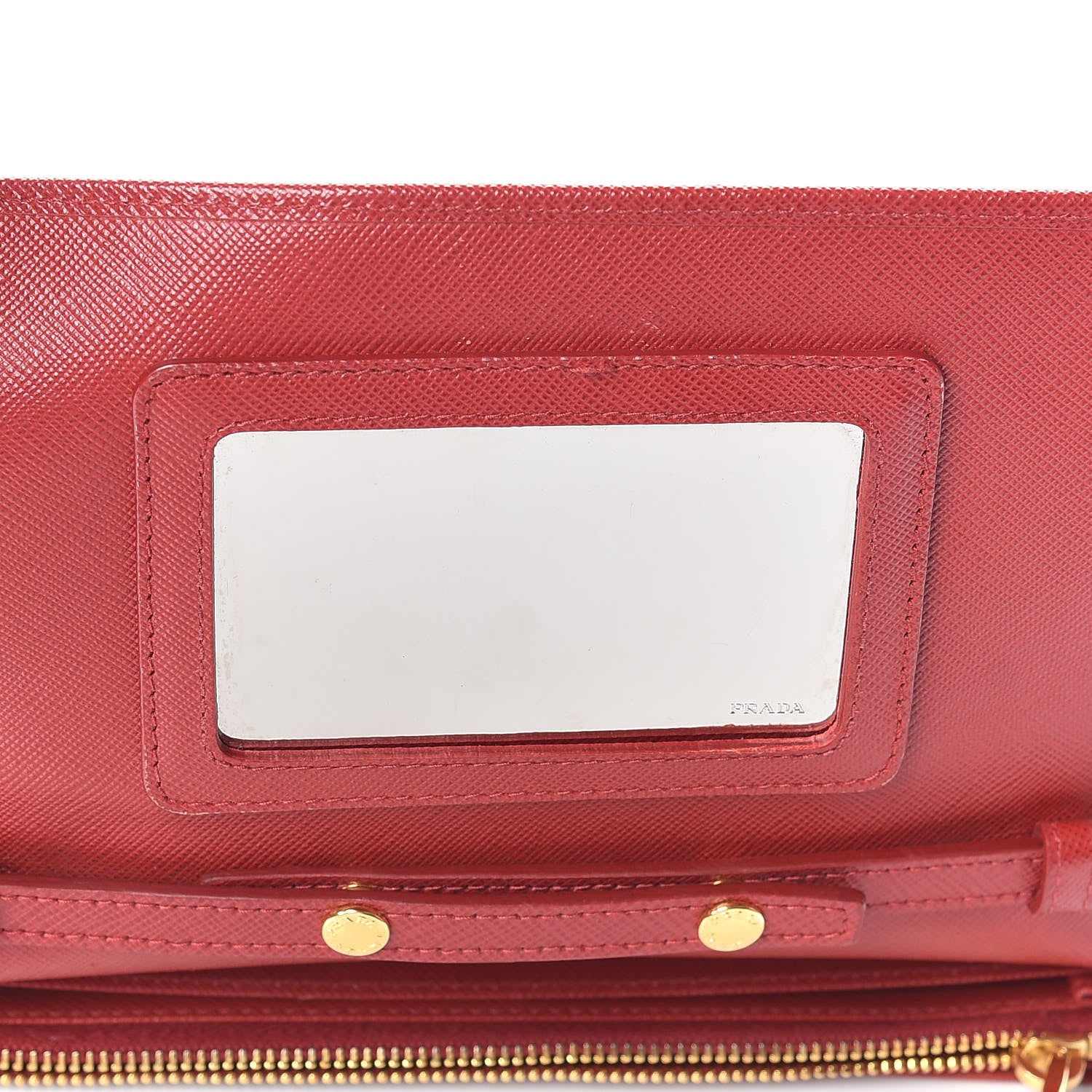 Prada Saffiano Metal Flap Wallet With Strap Fuoco 10 of 14