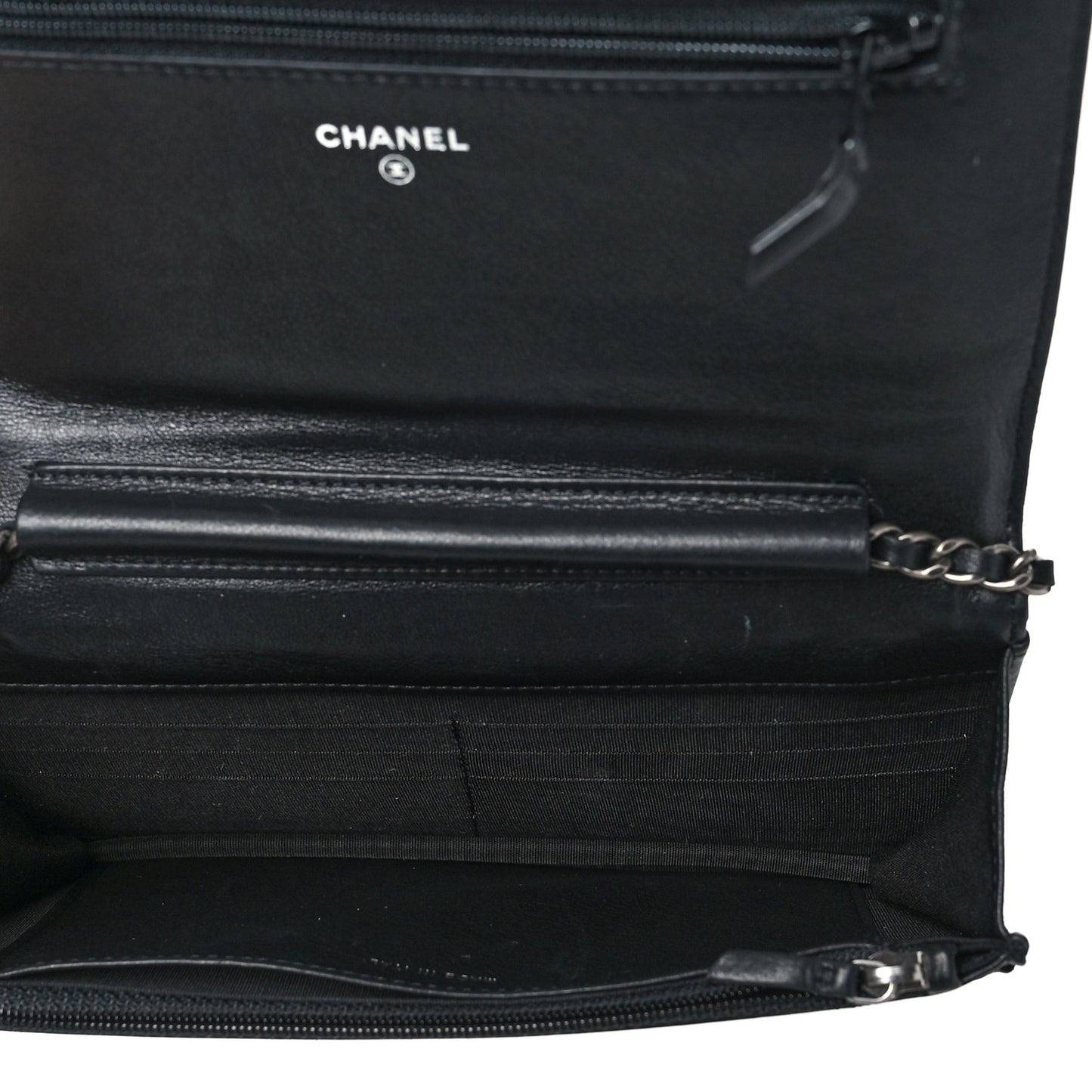 Galuchat Stingray Lambskin Boy Wallet On Chain WOC Black