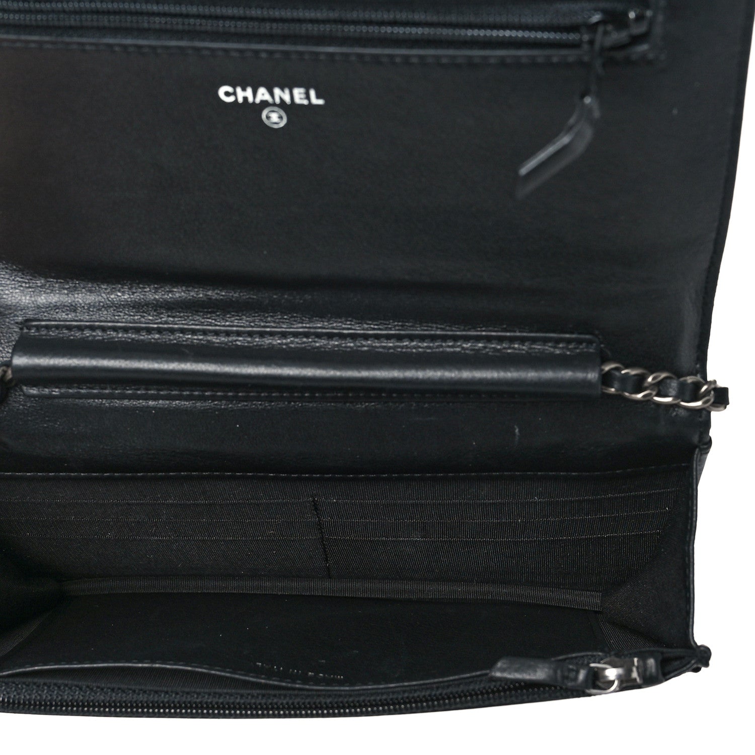 Chanel Galuchat Stingray Lambskin Boy Wallet On Chain WOC Black 5 of 12