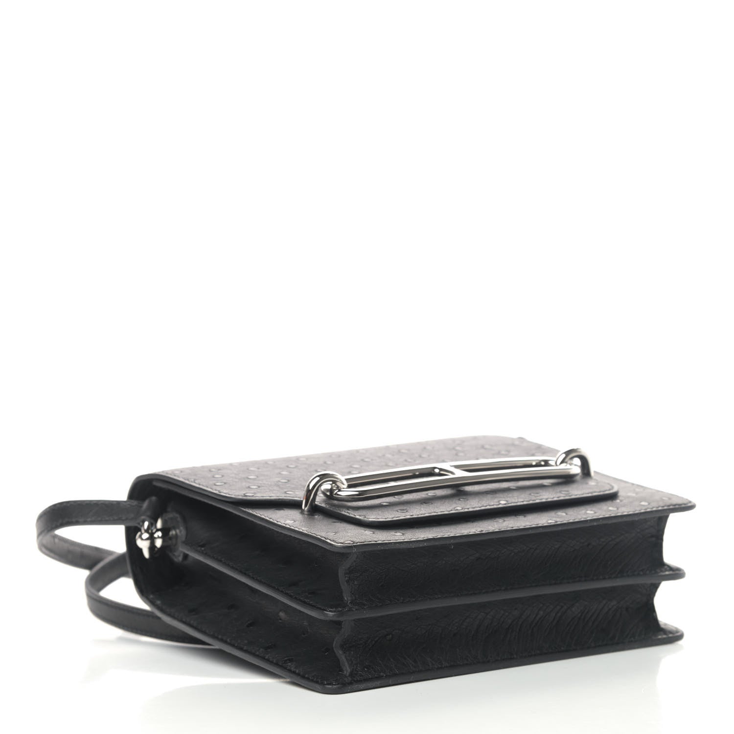 Hermes Ostrich Mini Sac Roulis Black 3 of 4
