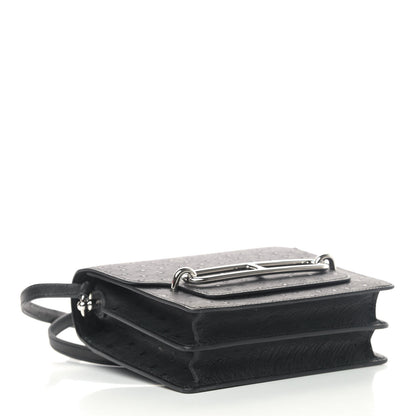 Hermes Ostrich Mini Sac Roulis Black 3 of 4