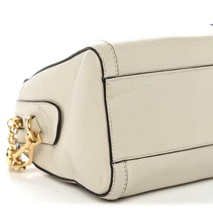 Gucci Textured Dollar Calfskin Web Medium Ophidia Boston White 9 of 13