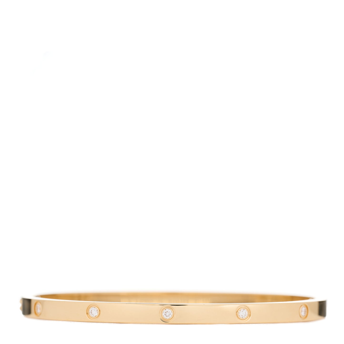 18K Yellow Gold 10 Diamond Small LOVE Bracelet 16