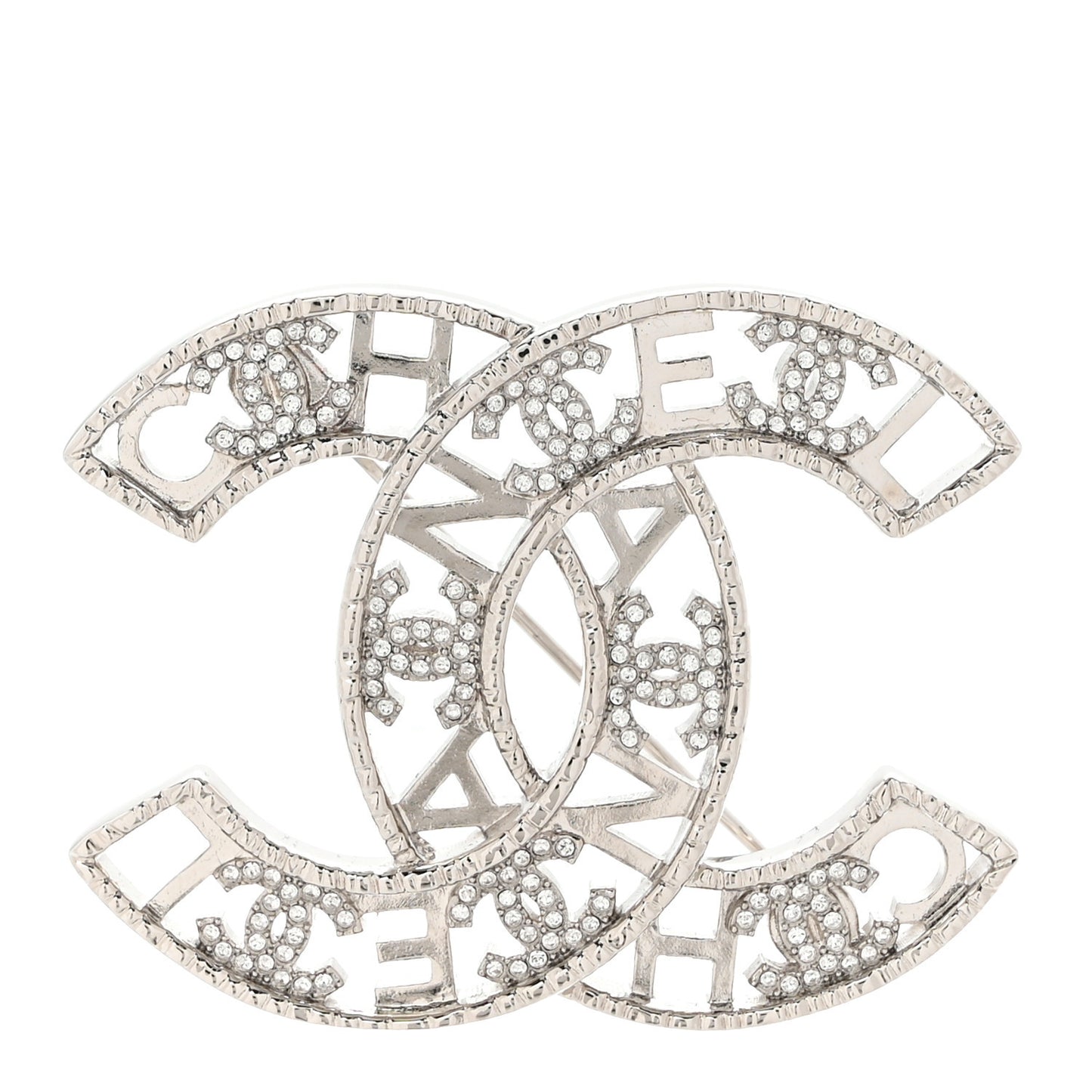 Crystal CC Brooch Silver