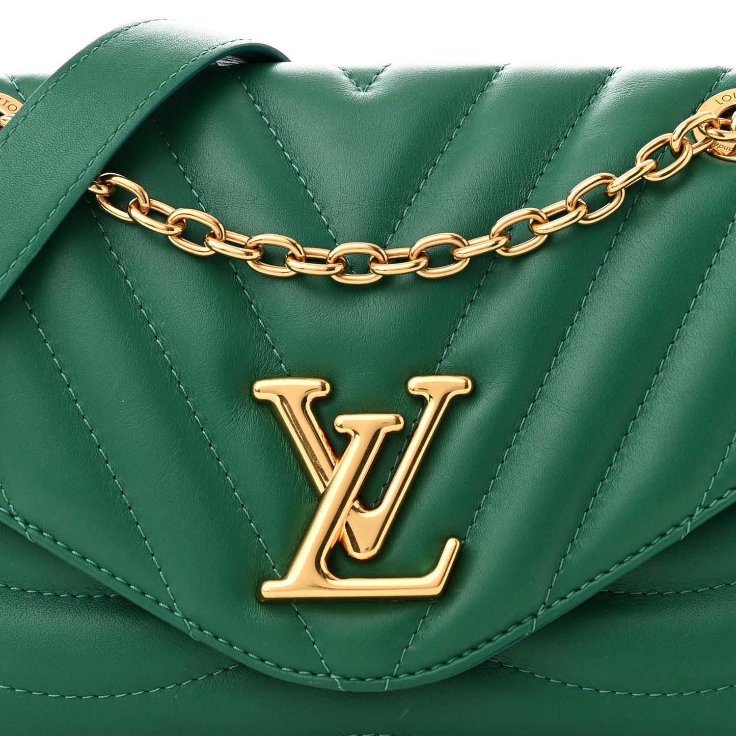 Calfskin New Wave Chain Bag MM NM Emerald