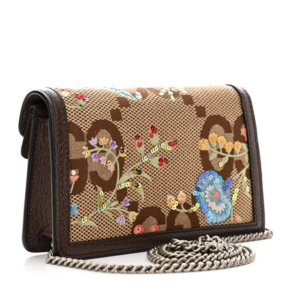 Gucci Monogram Jumbo GG Textured Dollar Calfskin Embroidered Super Mini Dionysus Shoulder Bag Camel Ebony New Acero Multicolor 3 of 10
