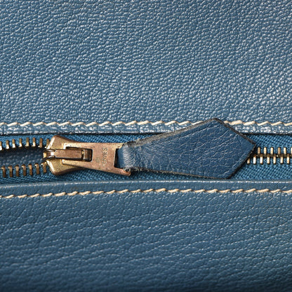Hermes Taurillon Clemence Birkin 35 Bleu Thalassa 17 of 44